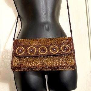 Vintage Marshall fields, copper beaded purse